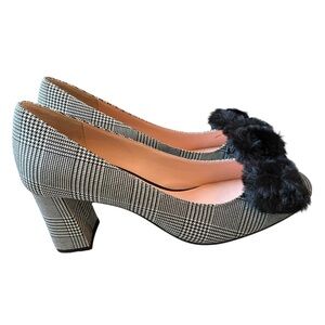 Kate Spade New York Black/white Carine Prince of Wales Fabric Pumps‎ Size 7 NWT